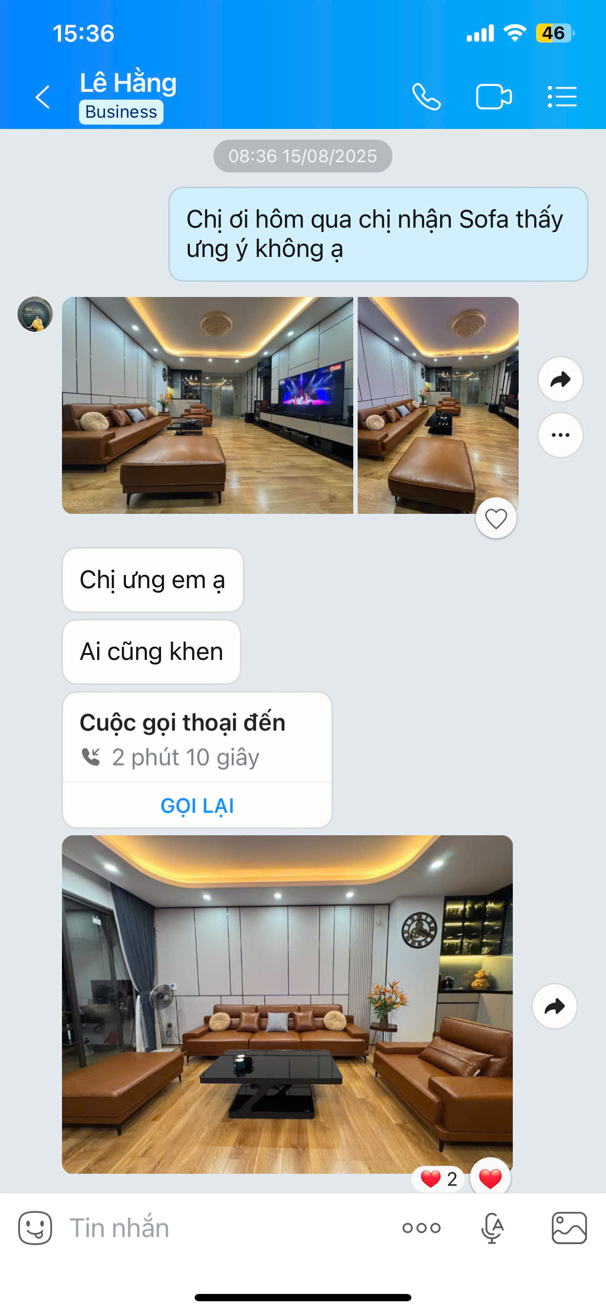 Phản hồi khách hàng qua Zalo