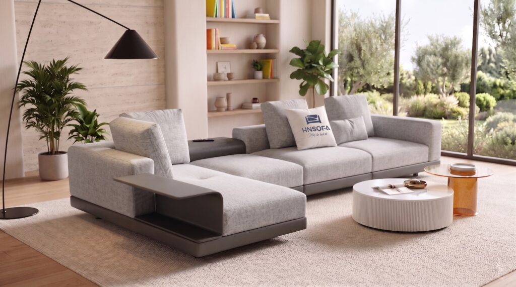 Bộ sofa Verona màu trung tính trong phòng khách sang trọng