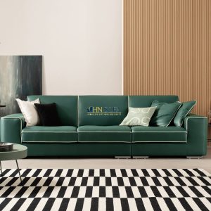 Mẫu sofa văng da Hàn Quốc màu xanh lá HNS50 7 1 Mau sofa hien dai HNS50 e1624958152923