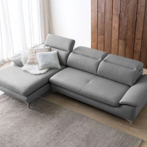 Mẫu sofa góc giả da Indonesia xám nhạt thanh lịch HNS13 5 10 Mau sofa hien dai HNS13