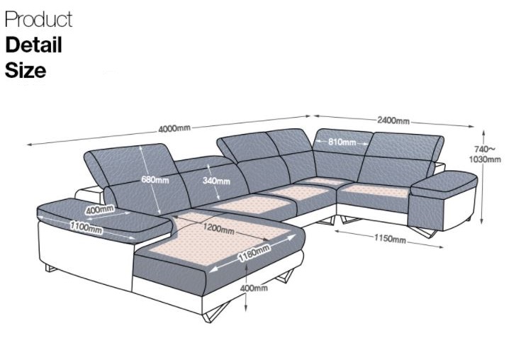 Mẫu sofa góc bọc da Ý nhập khẩu HNS02