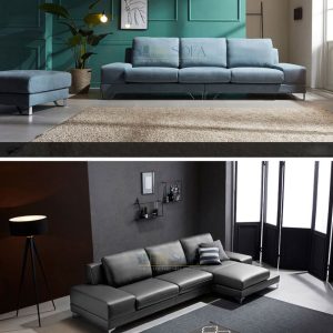 Sofa văng bọc nỉ HNSN06 thiết kế gọn gàng với màu xanh dịu nhẹ 6 12 Mau ghe sofa HNSN06