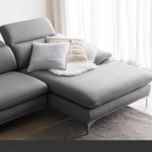 Mẫu sofa góc giả da Indonesia xám nhạt thanh lịch HNS13 8 13 Mau sofa hien dai HNS13