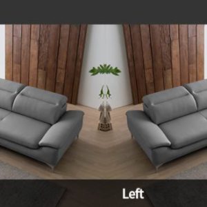 Mẫu sofa góc giả da Indonesia xám nhạt thanh lịch HNS13 9 14 Mau sofa hien dai HNS13