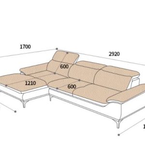 Mẫu sofa góc giả da Indonesia xám nhạt thanh lịch HNS13 11 15 Mau sofa hien dai HNS13
