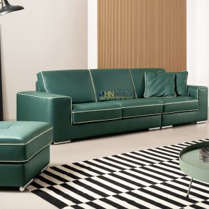 Mẫu sofa văng da Hàn Quốc màu xanh lá HNS50 3 2 Mau sofa hien dai HNS50 1