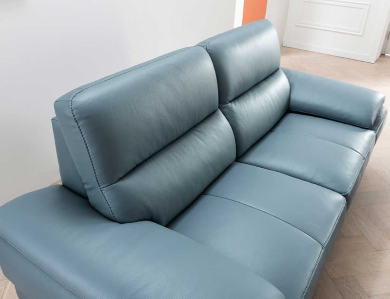 Mẫu Sofa HNS60 chất liệu giả da Malaysia cao cấp với tone màu xanh ngọc sang trọng