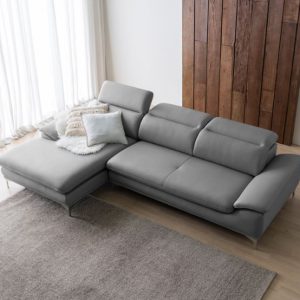Mẫu sofa góc giả da Indonesia xám nhạt thanh lịch HNS13 3 4 Mau sofa hien dai HNS13