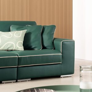 Mẫu sofa văng da Hàn Quốc màu xanh lá HNS50 10 4 Mau sofa hien dai HNS50