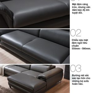 Mẫu sofa góc L màu nâu sang trọng HNS07 15 4. Sofa Hien Dai HNS06
