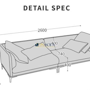 Mẫu sofa văng giả da Hàn Quốc màu nâu bò HNS49 7 5 Mau sofa hien dai HNS49