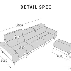 Phòng khách trẻ trung và tinh tế với sofa văng da HNS72 4 5 Mau sofa hien dai HNS72 1