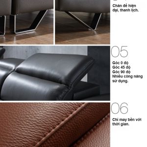 Mẫu sofa góc L màu nâu sang trọng HNS07 16 5. Sofa Hien Dai HNS06