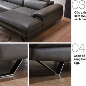 Sofa góc chữ L bọc da Ý HNS28 4 6 Mau sofa hien dai HNS28
