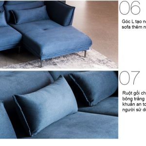 Mẫu sofa góc bọc nỉ cao cấp HNSN12 6 7 Mau ghe sofa HNSN12 2