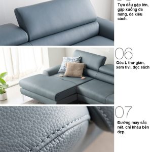 Sofa hiện đại góc L da Hàn đẹp HNS16 7 7 Mau sofa hien dai HNS16