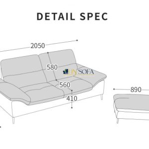 Mẫu sofa văng đôi da Microfiber HNS57 6 7 Mau sofa hien dai HNS57