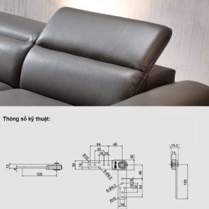 Mẫu sofa góc L màu nâu sang trọng HNS07 18 9. Sofa Hien Dai HNS06