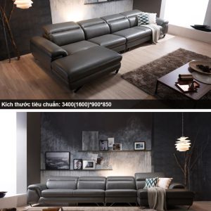 Mẫu sofa góc L màu nâu sang trọng HNS07 20 9.3. Sofa Hien Dai HNS06