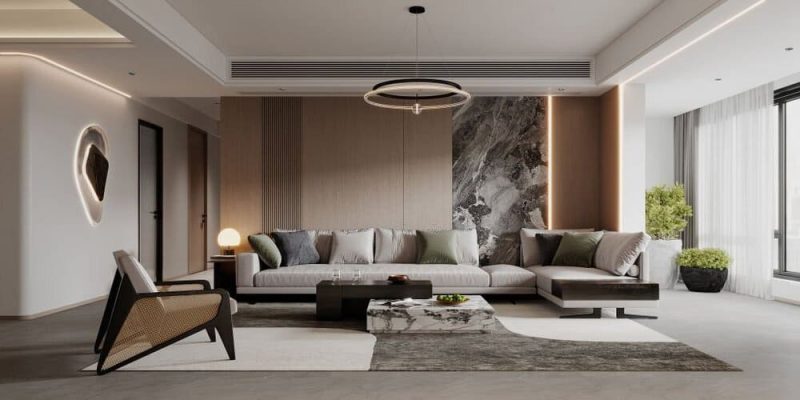 bàn ghế sofa nỉ chữ l