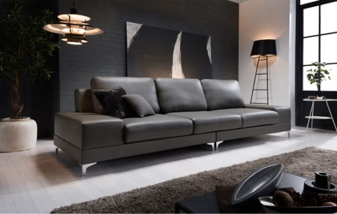 Sofa văn hiện đại cao cấp với lớp vỏ da được bọc từ Ý