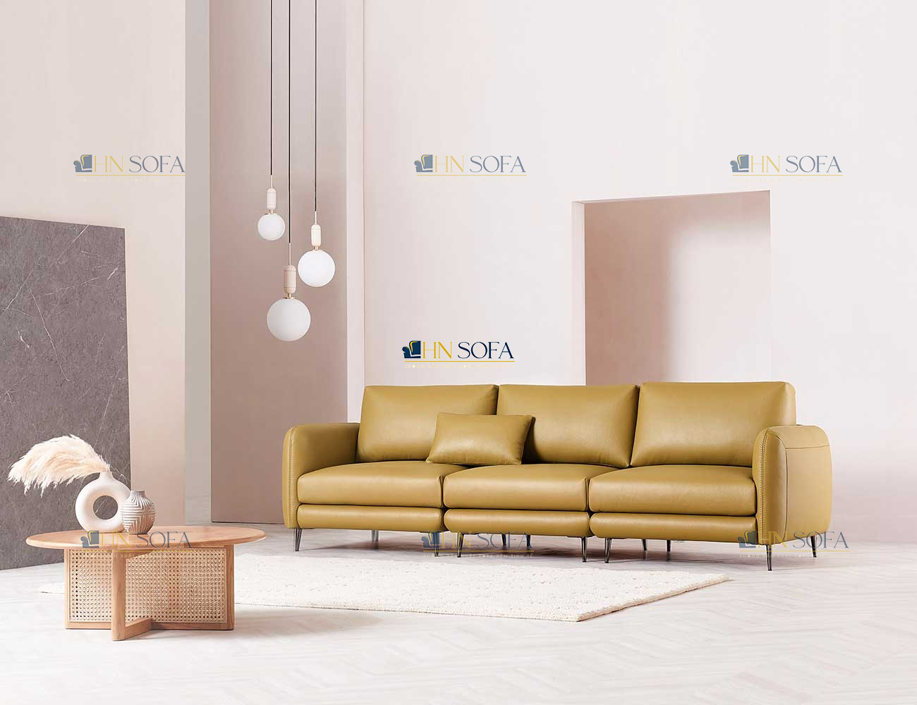 Sofa văng có chiều dài 2m3, sâu 90cm thoải mái cho việc nằm nghỉ ngơi, thư giãn, tiếp khách