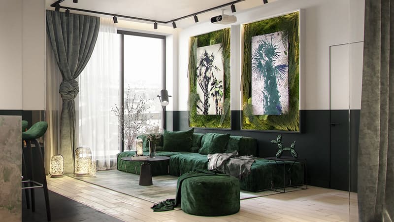 Tại sao sofa màu xanh rêu trở thành xu hướng thiết kế nội thất?