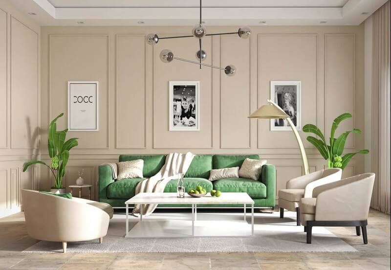 Sofa văng màu xanh rêu 