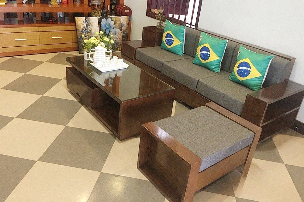 10+ Mẫu ghế sofa gỗ cho phòng khách nhỏ gọn, đẹp hiện đại 11 sofa-go-cho-phong-khach-nho-6