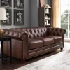 Mẫu sofa băng tân cổ điển bọc da nâu bề thế HNS65TCĐ 5 sofa tan co dien hns65tcd 2