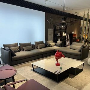 Sofa góc L da bò tiếp xúc nhập khẩu Ý HNS224 1 sofa da bo hns224 2