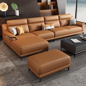 Sofa góc L hiện đại HNS192 bọc da Ý nhập khẩu 5 sofa goc l hns192 6