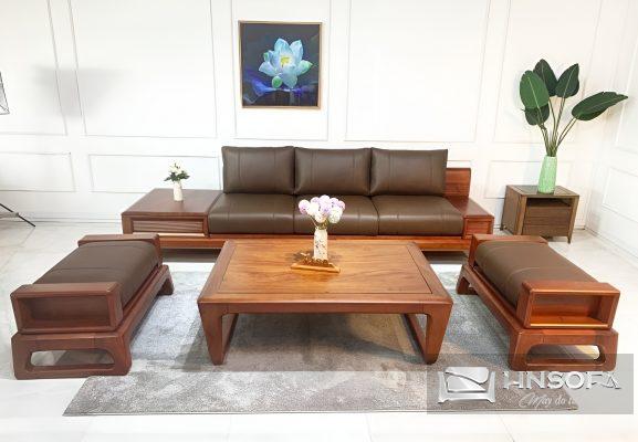 Bộ ghế sofa gỗ hương hình chữ U