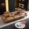 Sofa văng bọc da bò nhập khẩu Ý HNS229 3 sofa da bo hns229