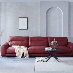 Sofa văng bọc da bò nhập khẩu Ý HNS235 1 sofa da bo hns235