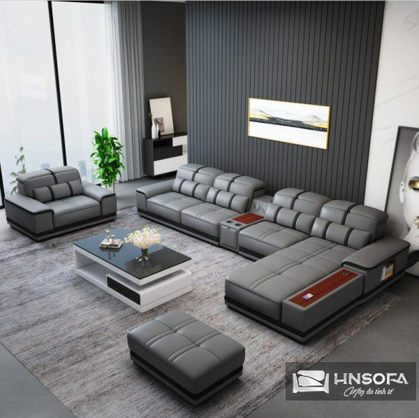 Sofa góc L kích thước lớn sử dụng chất liệu giả da Nhật màu sắc đẹp mắt
