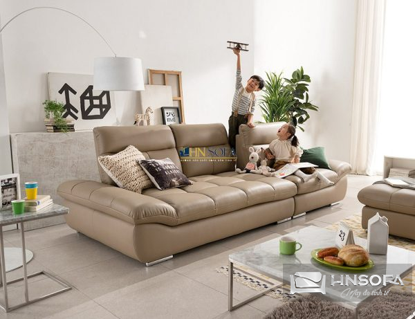 Sofa văng tân cổ điển mã HNS119 giả da Microfiber, sử dụng khung gỗ sồi tự nhiên bền đẹp