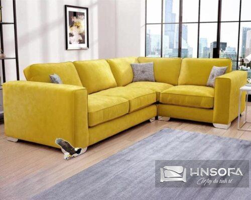 Ghế sofa góc L màu vàng dễ dàng thay đổi các góc 