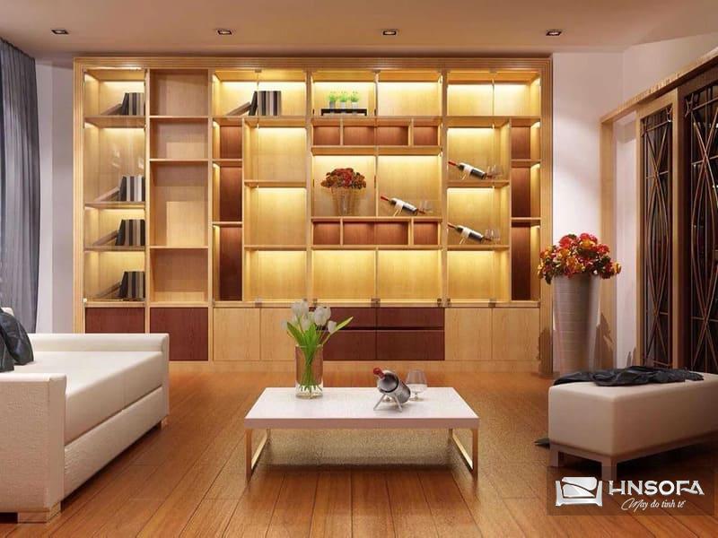 Dùng tủ để trang trí phòng khách ấn tượng