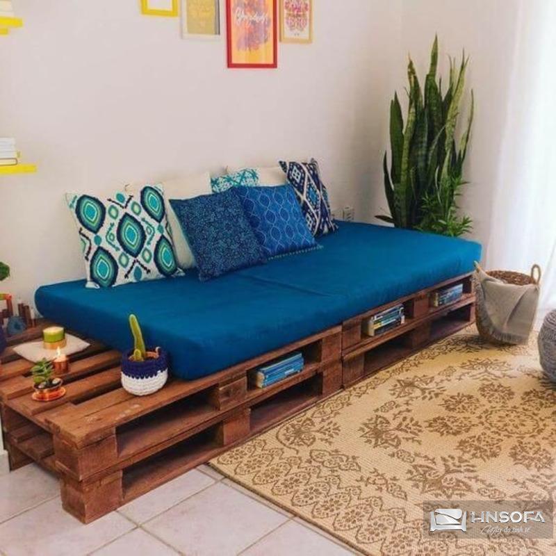 Mẫu ghế sofa bằng gỗ pallet phòng khách độc lạ