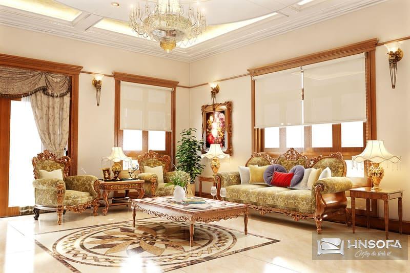 Sử dụng đèn chùm trang trí phòng khách đẹp mắt