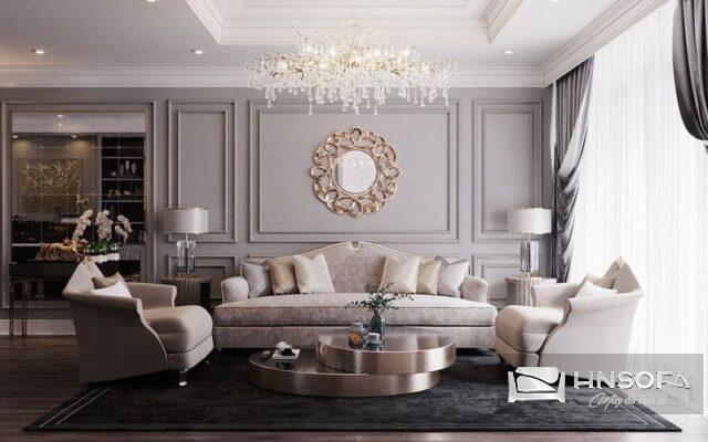 Trang trí phòng khách với gương treo tường