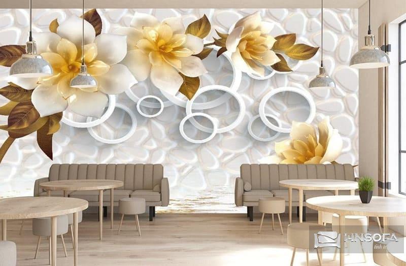 Trang trí phòng khách với tranh dán tường