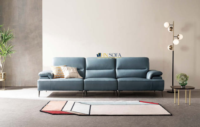 Không gian tiện nghi cùng sofa văng da bò Ý HNS92 - Ảnh 2