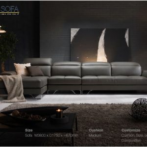 Alternative view of Mẫu sofa góc bọc da Malaysia HNS25
