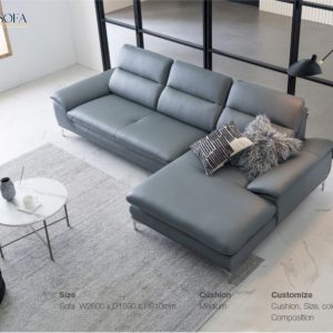 Alternative view of Sofa góc 3 chỗ bọc da sang trọng HNS27