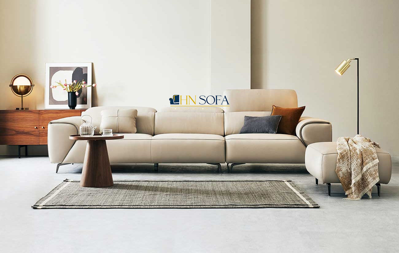 Mẫu sofa băng hiện đại bọc da công nghiệp cao cấp của Ý HNS37