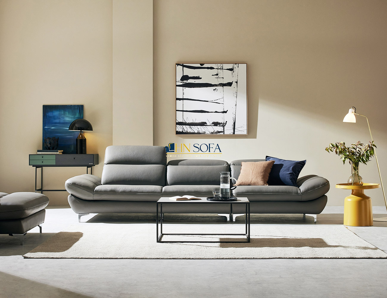 Mẫu ghế sofa văng bọc da Malaysia HNS48