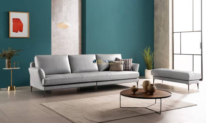 Mẫu sofa văng 3 chỗ bọc da Anh Quốc HNS54 - Ảnh 2