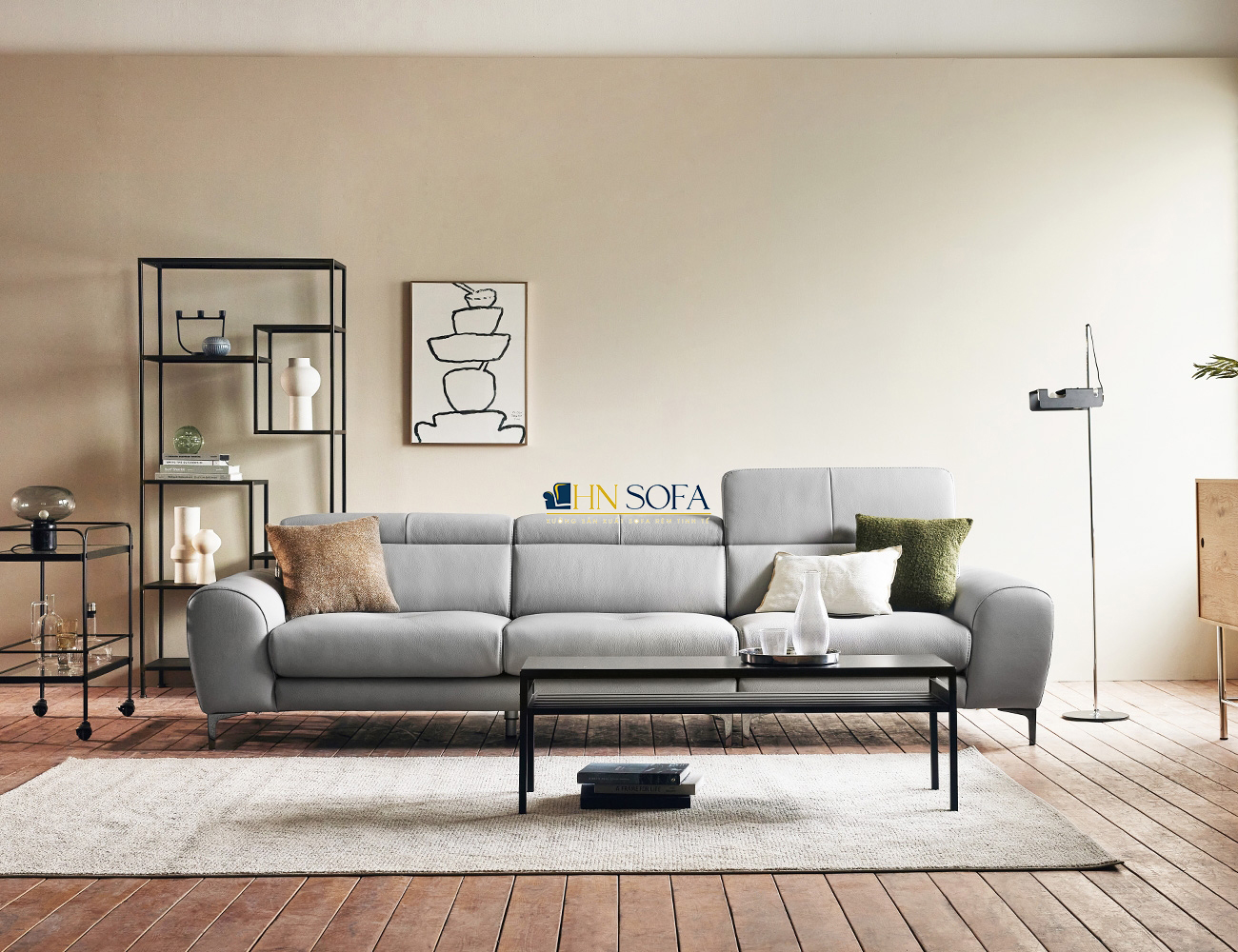 Mẫu sofa văng 3 chỗ da Hàn Quốc HNS72
